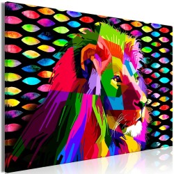 Leinwandbild - Rainbow Lion (1 Part) Wide