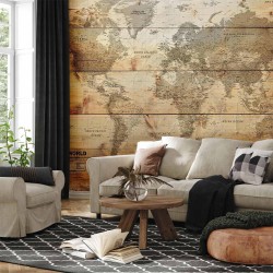 Fototapete - Map on Boards