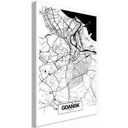 Leinwandbild - City Plan: Gdansk (1 Part) Vertical