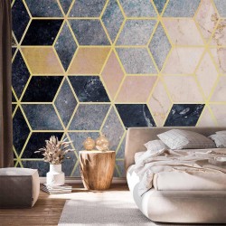 Fototapete - Blue Geometric Pattern
