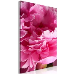 Leinwandbild - Blossom of Beauty (1-part) - Pink Peony Flower Embraced by Nature
