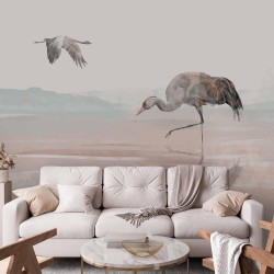 Fototapete - Cranes Over the Water