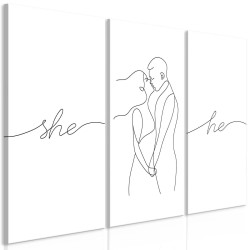 Leinwandbild - Love Triptych (3 Parts)