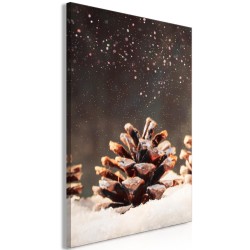 Leinwandbild - Winter Pine Cone (1 Part) Vertical
