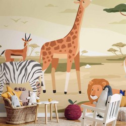 Fototapete - Animals From Jungle Vector Illustration