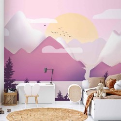 Fototapete - Landscape at Sunset - Third Variant