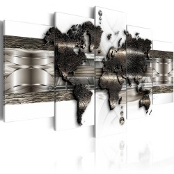 Leinwandbild - Metal World Map II