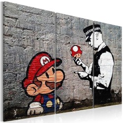 Leinwandbild - Super Mario Mushroom Cop by Banksy