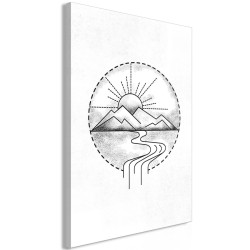 Leinwandbild - Mountain Drawing (1 Part) Vertical