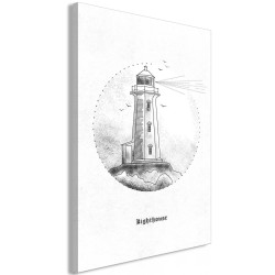 Leinwandbild - Black and White Lighthouse (1 Part) Vertical