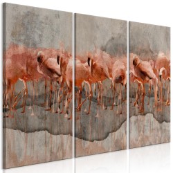 Leinwandbild - Flamingo Lake (3 Parts)