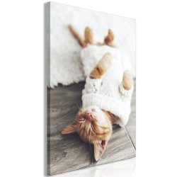 Leinwandbild - Lazy Cat (1 Part) Vertical