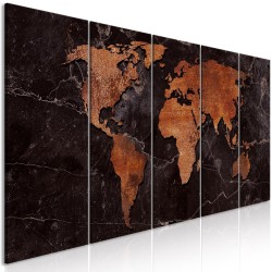 Leinwandbild - Copper Map (5 Parts) Narrow