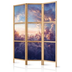 Japanischer Paravent - The Sun in Hiding: The Golden Face of the Sky Over a Cloudy Sea