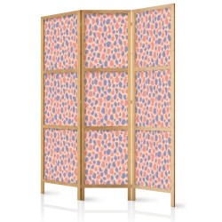 Japanischer Paravent - Giraffe Pattern - Colorful Animal Pattern in Blue-Pink Spots