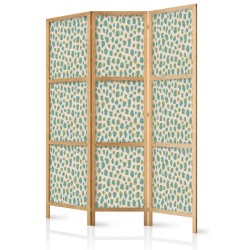 Japanischer Paravent - Giraffe Pattern - Animal Pattern in Turquoise Spots on a Light Background