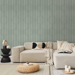 Tapete - Delicate Wood - Vertical stripes in a pastel green shade