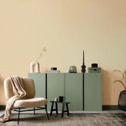 Tapete - Waving Lines - Creamy Grid on a Noisy Pastel Background