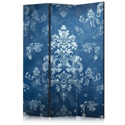Paravent - Retro Ornament - Decorative Motif in Rubbed Blues