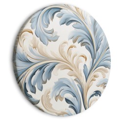 Rundes Bild - Baroque Ornaments in Light Cream-Blue Hues