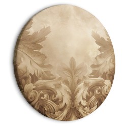 Rundes Bild - Carved Baroque Ornaments Rich Composition in Sepia Colors