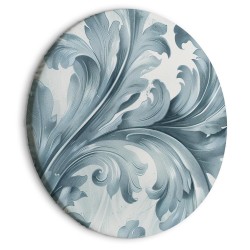 Rundes Bild - Stone Baroque Ornaments in Light Shades of Gray-Blue