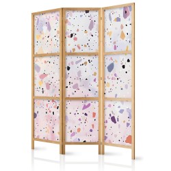Japanischer Paravent - Confetti-Style Terrazzo - Purple-Pink - Colorful Pattern