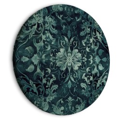 Rundes Bild - Oriental Pattern Carpet: Emerald Ornaments and Worn Patterns