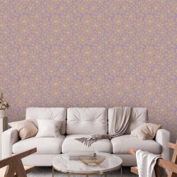 Tapete - Cute Light-Beige Little Flowers - Small flowers with beige - undulating petals on a blue background
