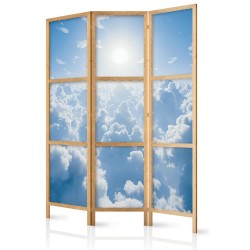 Japanischer Paravent - Heavenly Calm: Warm Rays of the Sun