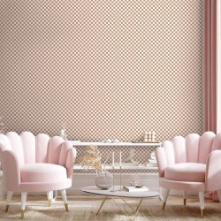 Tapete - Checkerboard Pattern - Brown-White Grid with a Subtle Noise