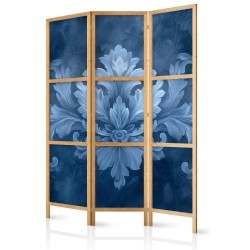 Japanischer Paravent - Ornament in Blue and Cool Colors - Dark Blue Decoration