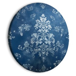 Rundes Bild - Retro Ornament: Decorative Motif in Worn Blues