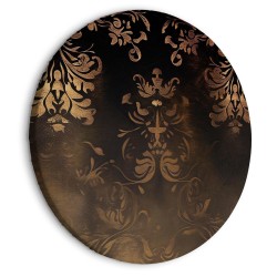 Rundes Bild - Baroque Ornaments in Patinated Gold and Browns: Retro Motif