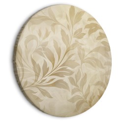 Rundes Bild - Botanical Motif with Leaves and Vines in Sand Colors