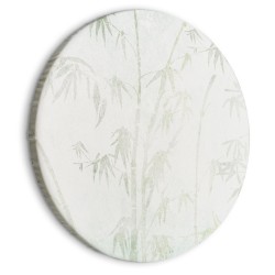 Rundes Bild - Bamboo forest - Delicate bamboo jungle in pastel colors of celadon and green on a light background/Jungle 