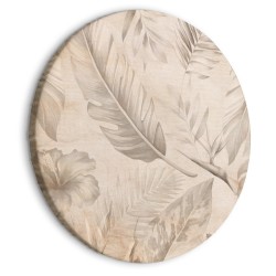 Rundes Bild - A multitude of exotic leaves and flowers - A subtle composition of tropical plant species maintained in se
