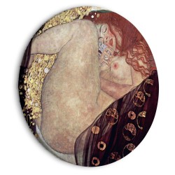 Rundes Bild - Gustav Klimt - Danae - Painted Nude Showing a Lying Woman