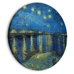 Rundes Bild - Vincent Van Gogh - Starry Night Over the Rhone - A Boat Against the Backgof the Blue Sky