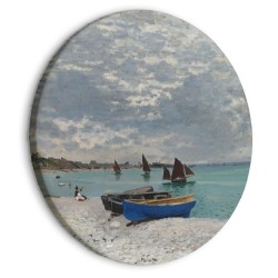 Rundes Bild - Sainte-Adresse Beach, Claude Monet - Boats on the Seashore
