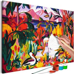 Malen nach Zahlen - Jean Metzinger: Paysage coloré aux oiseaux aquatiques