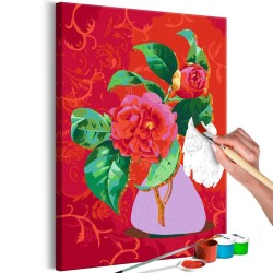 Malen nach Zahlen - Bouquet in a Purple Vase