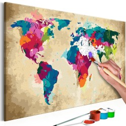 Malen nach Zahlen - World Map (Colourful)