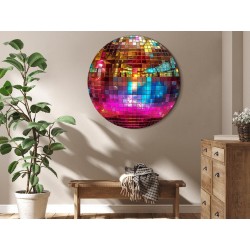 Rundes Bild - Gold disco ball