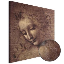 Leinwandbild - Leonardo da Vinci – Head of a Young Woman (Leda)