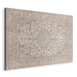 Leinwandbild - Sand carpet - worn Persian carpet with rich decorative motifs