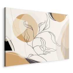 Leinwandbild - Landscape with a leaf