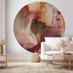 Runde Fototapete - Spring composition – transparencies and forms in watercolor style