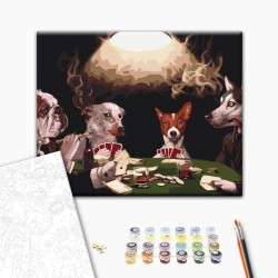 Malen nach Zahlen - Doggy poker players