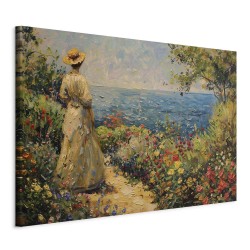 Wandbild XXL - Nostalgic impression - a pensive woman contemplating